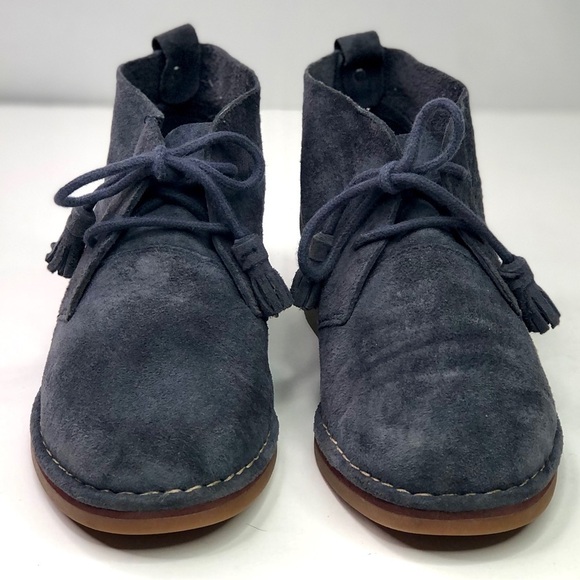 Hush Puppies blue suede chukka ankle boots lace up size 7.5 wide - Picture 5 of 9